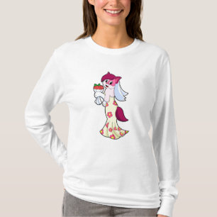 Katt med bröllopsklänning & bukett blommor t shirt