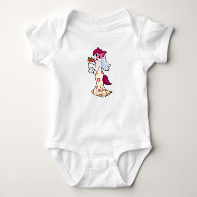 Katt med bröllopsklänning & bukett blommor t shirt (Framsida)