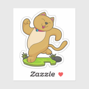 Katt med Choker vid körning Klistermärken