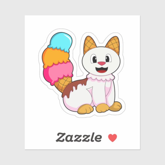 Katt med cirkel klistermärken (Ark)