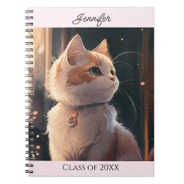 Katt med Collar Personalize Namn Gift-bärbar dator Anteckningsbok