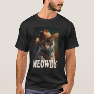 Katt med Cowboy Hat för Cats Älskare Cat Mamma Pap T Shirt