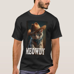 Katt med cowboyhatt för kattälskare Kattmamma & Pa T Shirt