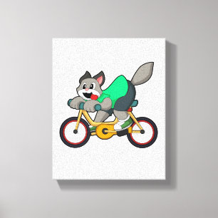 Katt med cykel canvastryck