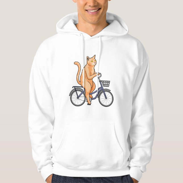 Katt med cykel hoodie (Framsida)