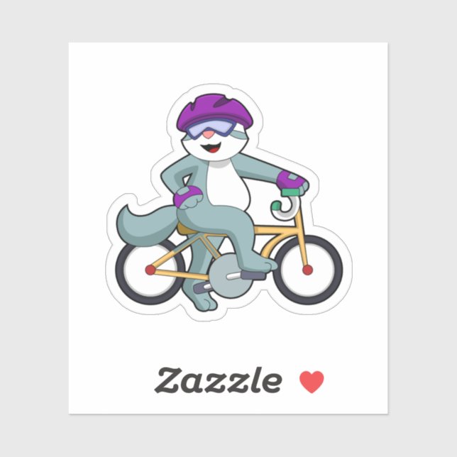 Katt med cykel klistermärken (Ark)