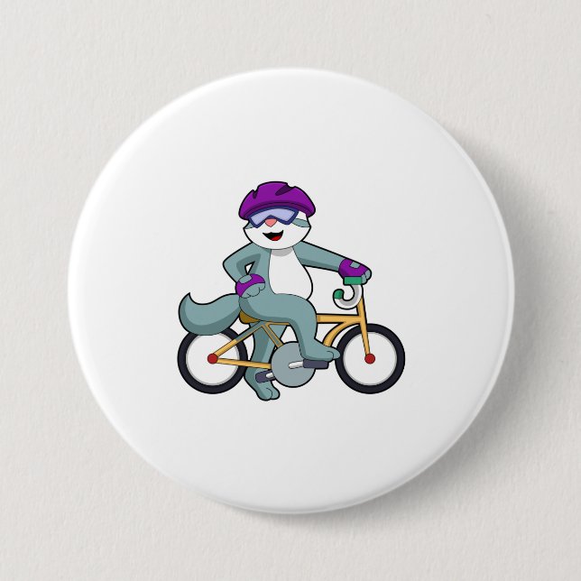 Katt med cykel knapp (Framsida)