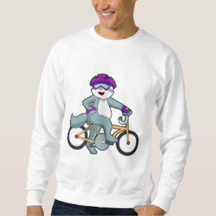 Katt med cykel lång ärmad tröja