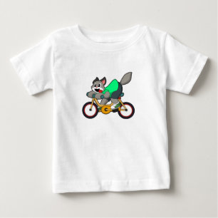 Katt med cykel t shirt