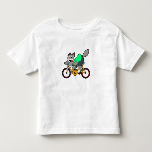 Katt med cykel t shirt (Framsida)