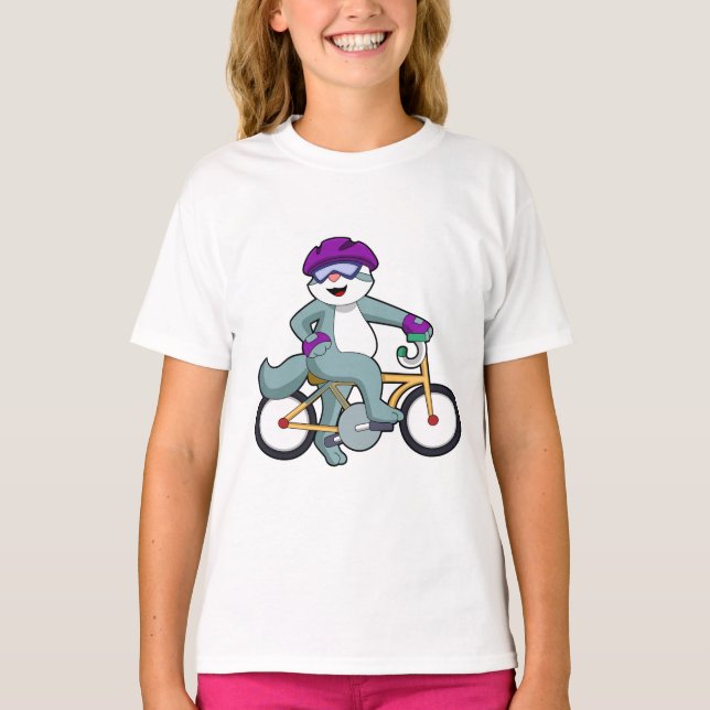 Katt med cykel t shirt (Framsida)