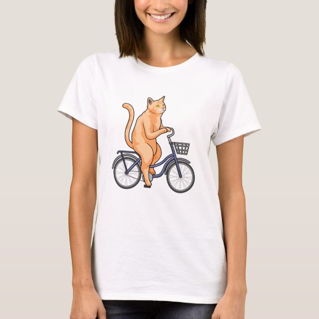 Katt med cykel t shirt (Framsida)