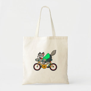 Katt med cykel tygkasse