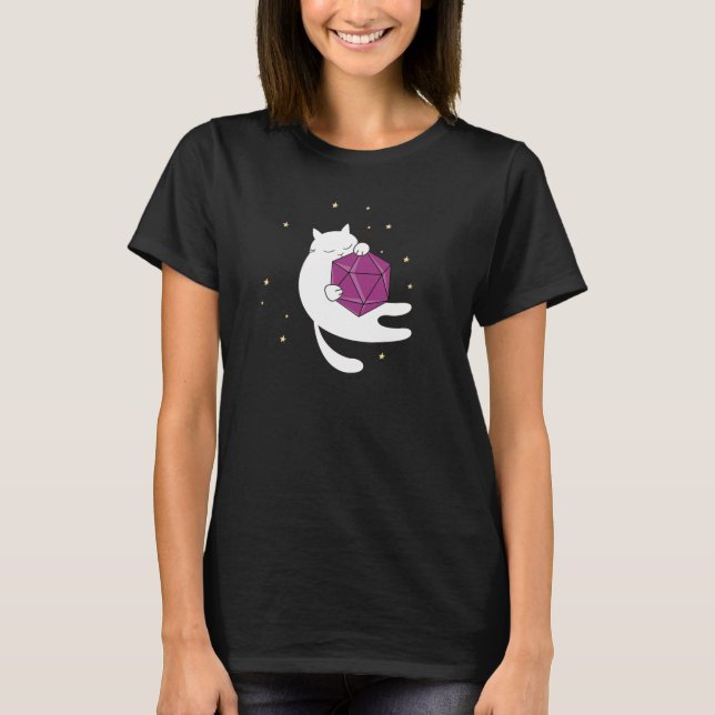 Katt med D20 T Shirt (Framsida)
