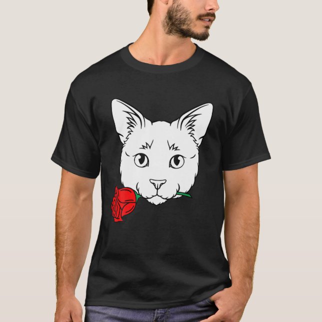 Katt med -dagars kattkatt med Valentines day i Ro T Shirt (Framsida)