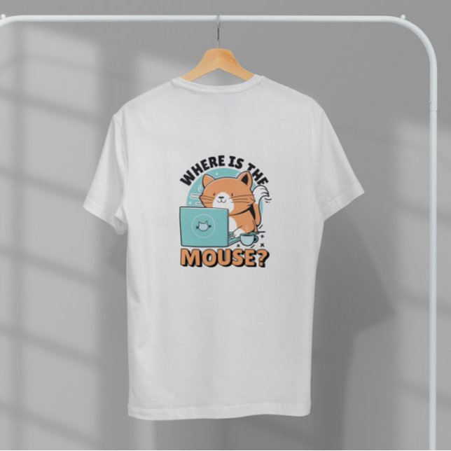 Katt med dator t shirt (Skapare uppladdad)