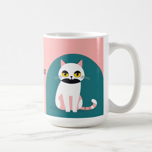 Katt med djärva färger och ett glatt uttryck kaffemugg (Höger)