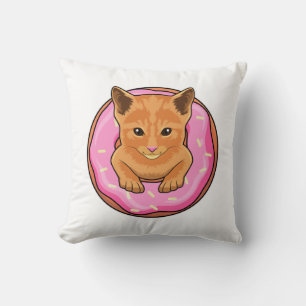 Katt med Donut Kudde