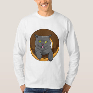 Katt med Donut T Shirt