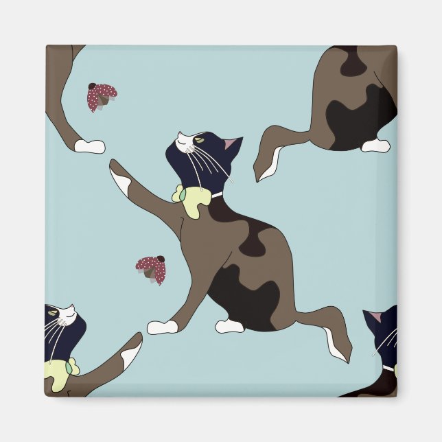 Katt med en bugg fångas en nyckelnos. magnet (Framsidan)