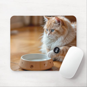 Katt med en digital bevakning av Food Bowl Musmatta