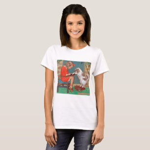 Katt med en flicka, Jessie Willcox Smith T Shirt