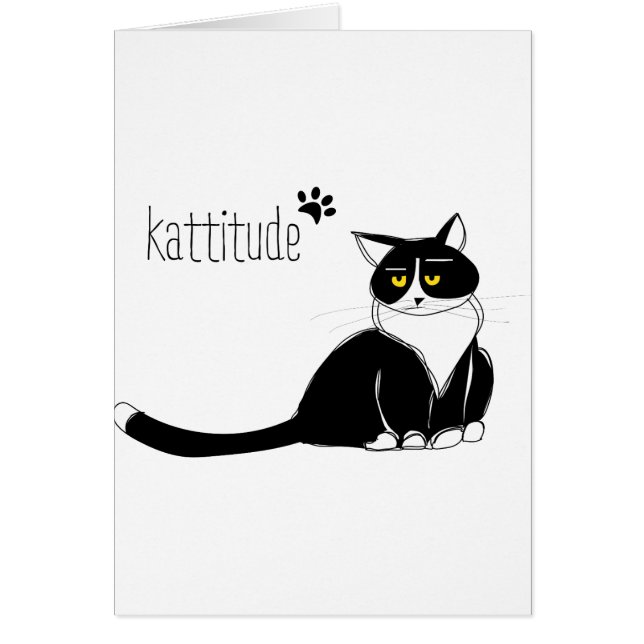 Katt med en inställning hälsningskort (Framsidan)