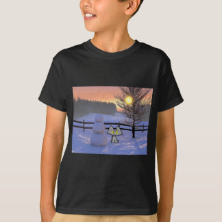 Katt med en snögubbe t-shirt