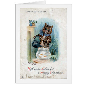 Katt med en vattenkokare, Louis Wain Hälsningskort