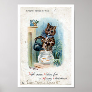 Katt med en vattenkokare, Louis Wain Poster