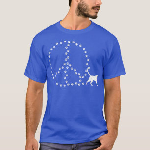 Katt med ett fredstecken av djurets älskande kärle t shirt