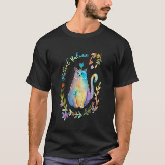 Katt med fågel på huvudet, djurharmoni, naturbalan t shirt