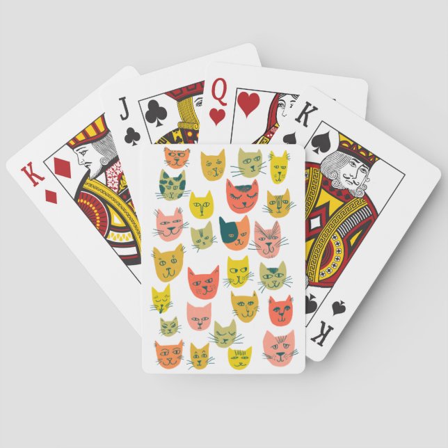 Katt med färglös mönster på vita casinokort (Baksidan)