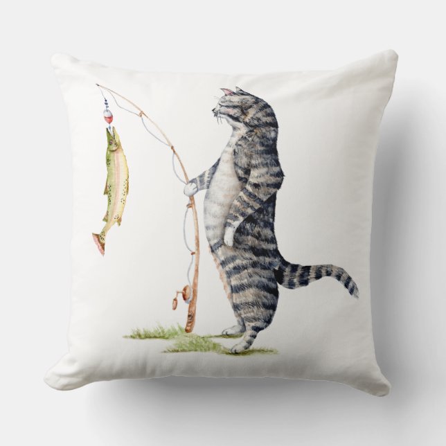 Katt med fisk kudde (Framsida)