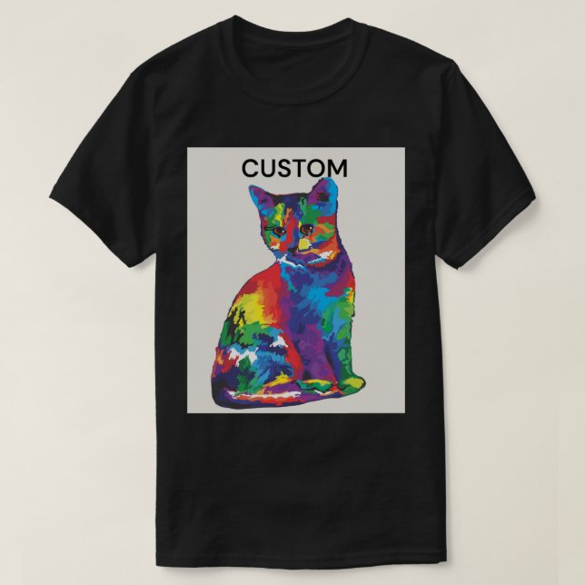 katt med flera färgader t shirt (Design framsida)