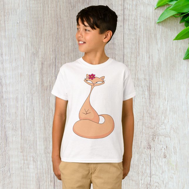Katt med Flower Cute Kawaii Kattunge T Shirt (Skapare uppladdad)