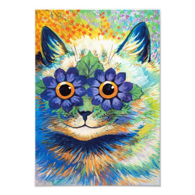 Katt med Flower Ögon | Louis Wain | Fototryck (Framsidan)