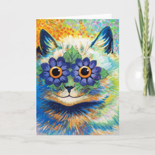 Katt med Flower Ögon Louis Wain Pos Kort