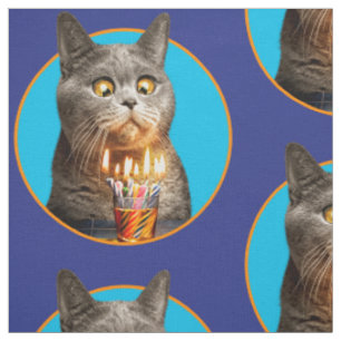 Katt med födelsedag, hett glas tyg