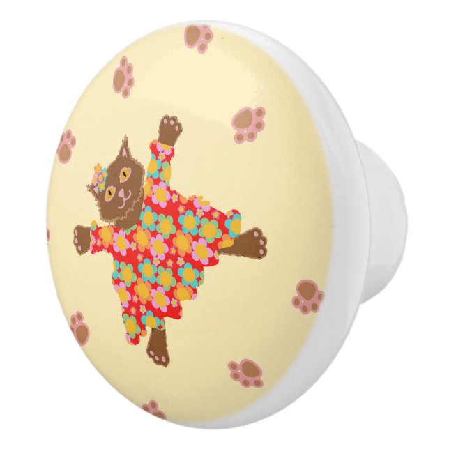 Katt med Funky Plushires Knopp (Höger)