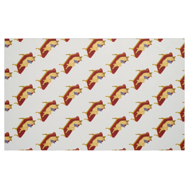 Katt med gadget-urklipp tyg (Fat Quarter)