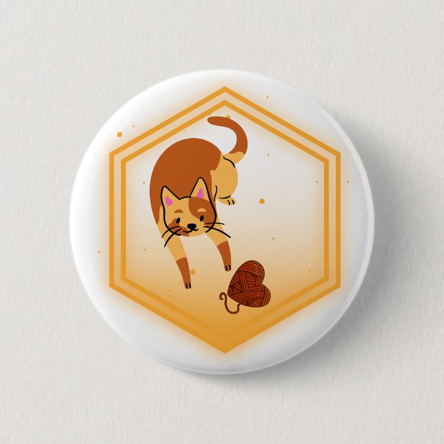 Katt med garnknapp knapp (Framsida)