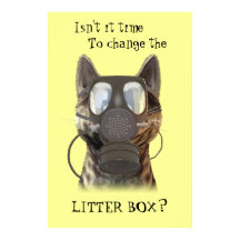 Katt med gasmask poster