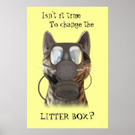 Katt med gasmask poster