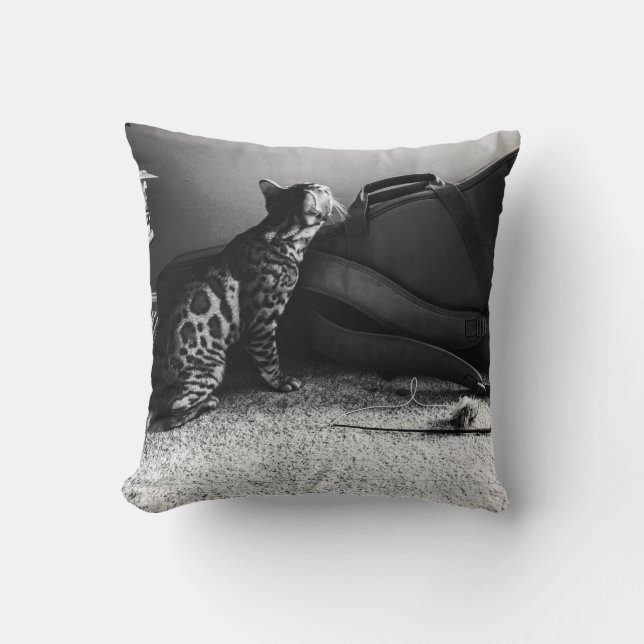 Katt med gitarkudde kudde (Framsida)