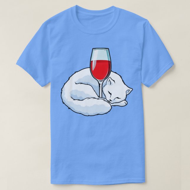Katt med glas av Red vin 1 T Shirt (Design framsida)
