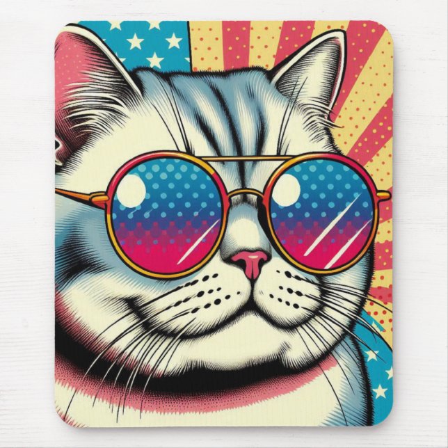 Katt med glas musmatta (Framsidan)