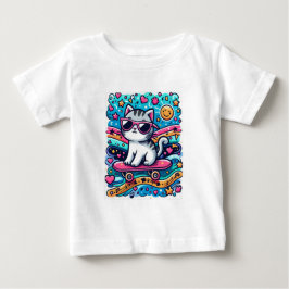 Katt med glas t shirt
