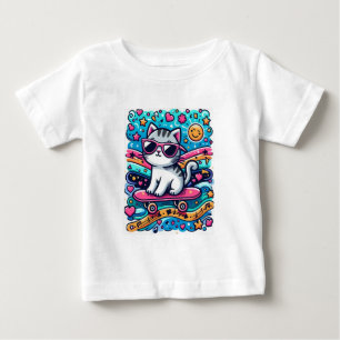 Katt med glas t shirt