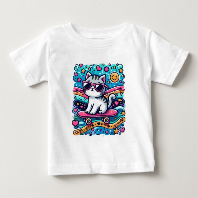 Katt med glas t shirt (Framsida)